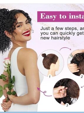 Dark brown ponytail extensions 18”